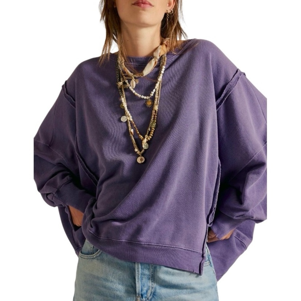 Free People Purple Sweatshirt - Picture 2 of 10